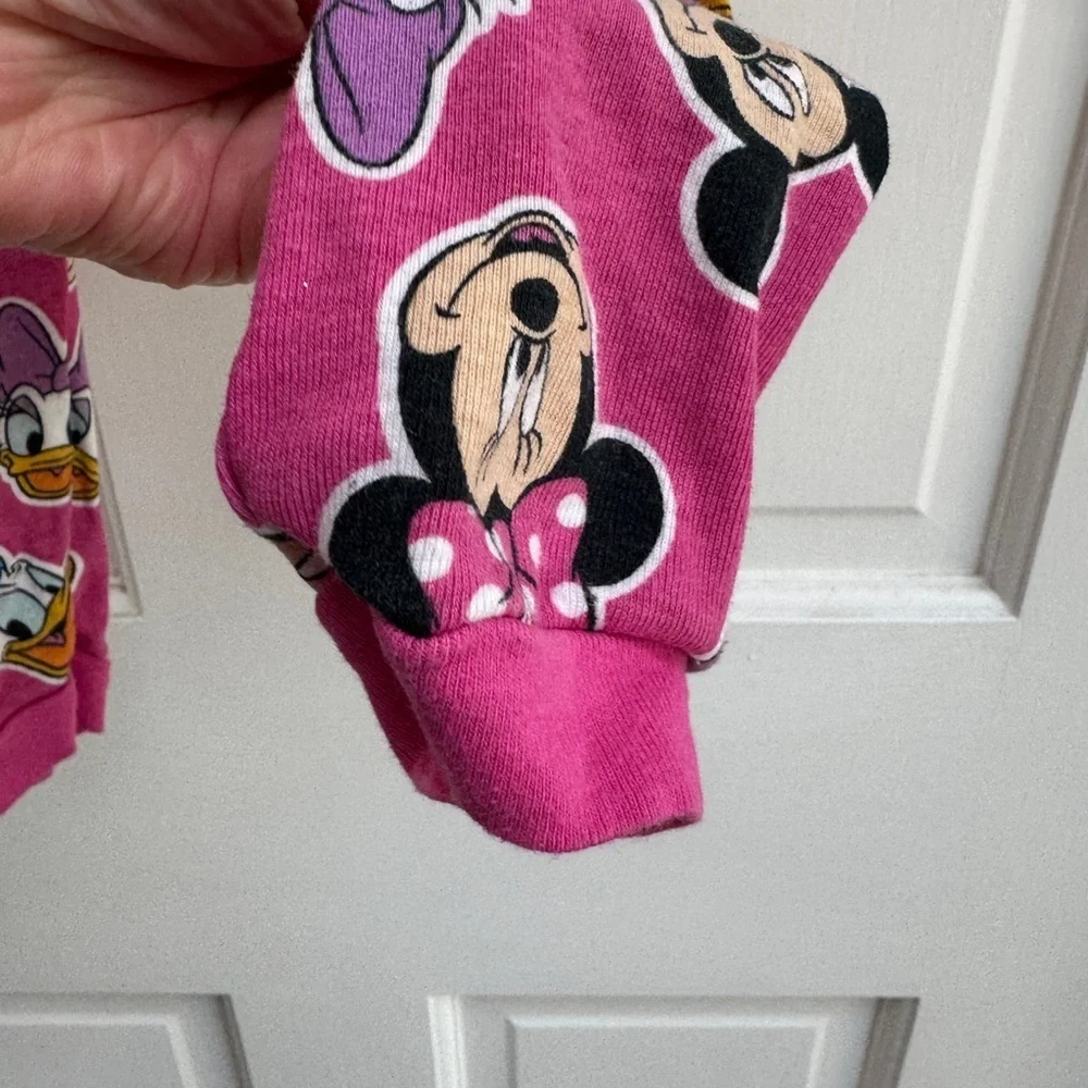 Disney 3T Girls Pink Multicolor Pajama Bottoms Pants Minnie Mickey Mouse Donald